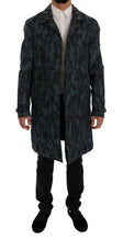 Load image into Gallery viewer, Dolce &amp; Gabbana Blue Camouflage Trench Coat Elegance
