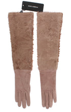 Load image into Gallery viewer, Dolce &amp; Gabbana Elegant Beige Suede Elbow-Length Gloves
