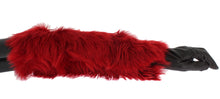 Load image into Gallery viewer, Dolce &amp; Gabbana Brown Leather Red Fur Elbow Gloves
