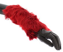 Load image into Gallery viewer, Dolce &amp; Gabbana Brown Leather Red Fur Elbow Gloves
