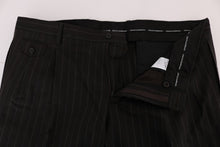 Load image into Gallery viewer, Dolce &amp; Gabbana Elegant Brown Striped Dress Trousers
