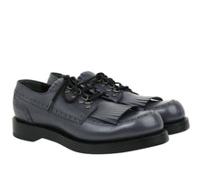 Load image into Gallery viewer, Gucci Gucci Men&#39;s Fringed Brogue Bluish Gray Leather Lace-up Shoes
