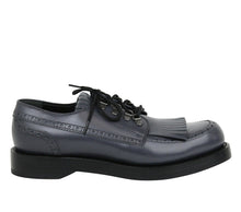 Load image into Gallery viewer, Gucci Gucci Men&#39;s Fringed Brogue Bluish Gray Leather Lace-up Shoes
