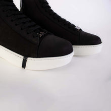 Load image into Gallery viewer, Roberto Cavalli Elevated Chic Suede High Sneakers in Black and White
