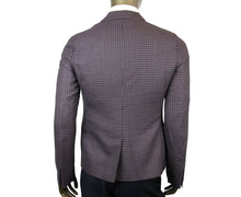 Load image into Gallery viewer, Gucci Gucci Men&#39;s 2 Buttons Grey / Burgundy Vichy Wool Gauze Jacket
