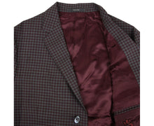 Load image into Gallery viewer, Gucci Gucci Men&#39;s 2 Buttons Grey / Burgundy Vichy Wool Gauze Jacket
