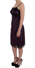 Load image into Gallery viewer, Dolce &amp; Gabbana Elegant Purple Silk Lace Shift Dress
