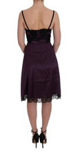 Load image into Gallery viewer, Dolce &amp; Gabbana Elegant Purple Silk Lace Shift Dress
