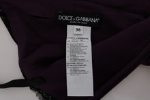 Load image into Gallery viewer, Dolce &amp; Gabbana Elegant Purple Silk Lace Shift Dress
