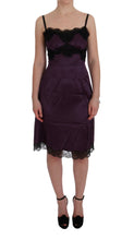 Load image into Gallery viewer, Dolce &amp; Gabbana Elegant Purple Silk Lace Shift Dress
