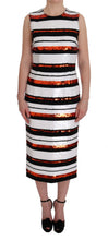 Load image into Gallery viewer, Dolce &amp; Gabbana Sleeveless Striped Sheath Dress
