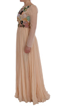 Load image into Gallery viewer, Dolce &amp; Gabbana Elegant Floral Embroidered Silk Maxi Dress
