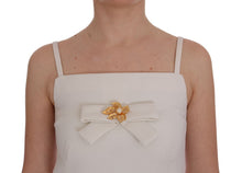 Load image into Gallery viewer, Dolce &amp; Gabbana Elegant White Wool Shift Dress with Gold Brooch
