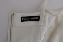 Load image into Gallery viewer, Dolce &amp; Gabbana Elegant White Wool Shift Dress with Gold Brooch
