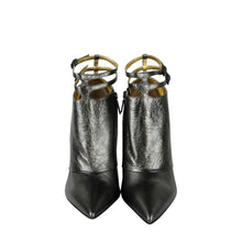 Load image into Gallery viewer, Bottega Veneta Women&#39;s Grey Ankle Metallic Leather Heels With Straps
