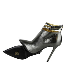 Load image into Gallery viewer, Bottega Veneta Women&#39;s Grey Ankle Metallic Leather Heels With Straps
