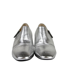 Load image into Gallery viewer, Bottega Veneta Bottega Veneta Women&#39;s Metallic Silver Leather Ankle Booties
