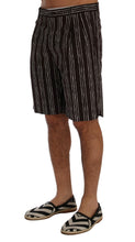 Load image into Gallery viewer, Dolce &amp; Gabbana Bordeaux Striped Cotton Knee High Shorts
