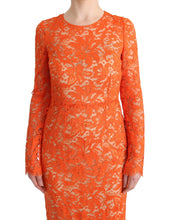 Load image into Gallery viewer, Dolce &amp; Gabbana Elegant Long-Sleeve Full-Length Orange Sheath Dress

