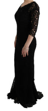 Load image into Gallery viewer, Dolce &amp; Gabbana Elegant Black Sheath Dress with Silk Lining
