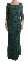 Load image into Gallery viewer, Dolce &amp; Gabbana Elegant Green Crystal Embellished Sheath Dress
