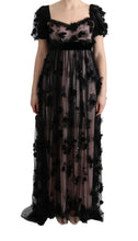 Load image into Gallery viewer, Dolce &amp; Gabbana Elegant Floral Applique Full Length Dress
