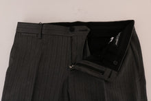 Load image into Gallery viewer, Dolce &amp; Gabbana Elegant Gray Striped Wool Formal Trousers
