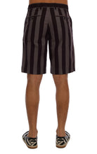Load image into Gallery viewer, Dolce &amp; Gabbana Gray Purple Striped Cotton Shorts
