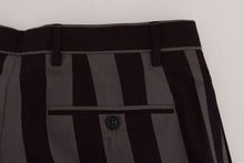 Load image into Gallery viewer, Dolce &amp; Gabbana Gray Purple Striped Cotton Shorts
