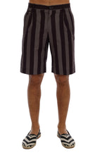 Load image into Gallery viewer, Dolce &amp; Gabbana Gray Purple Striped Cotton Shorts
