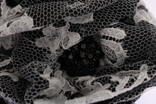 Load image into Gallery viewer, Dolce &amp; Gabbana Elegant Black &amp; White Floral Lace Crystal Hair Claw
