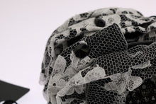 Load image into Gallery viewer, Dolce &amp; Gabbana Elegant Black &amp; White Floral Lace Crystal Hair Claw
