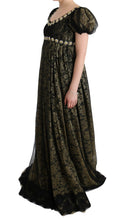 Load image into Gallery viewer, Dolce &amp; Gabbana Sunflower Lace Crystal Maxi Shift Dress
