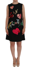 Load image into Gallery viewer, Dolce &amp; Gabbana Black Crystal-Embellished Stretch Mini Dress
