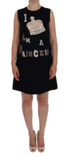Load image into Gallery viewer, Dolce &amp; Gabbana Black Wool Crystal Princess Dress
