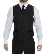 Load image into Gallery viewer, Dolce &amp; Gabbana Elegant Brown Striped Three-Piece Tuxedo
