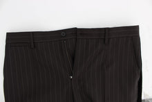 Load image into Gallery viewer, Dolce &amp; Gabbana Elegant Brown Striped Three-Piece Tuxedo
