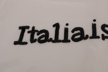 Load image into Gallery viewer, Dolce &amp; Gabbana Silk Sequined &#39;Italia Is Love&#39; White Blouse
