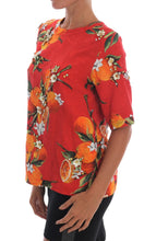 Load image into Gallery viewer, Dolce &amp; Gabbana Embellished Crepe Blouse with Blossom Print
