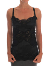 Load image into Gallery viewer, Dolce &amp; Gabbana Silk Blend Black Lace Top Dressing Gown
