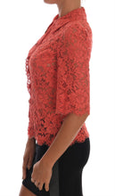 Load image into Gallery viewer, Dolce &amp; Gabbana Elegant Orange Floral Lace Crystal Cardigan Blouse
