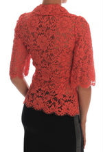 Load image into Gallery viewer, Dolce &amp; Gabbana Elegant Orange Floral Lace Crystal Cardigan Blouse
