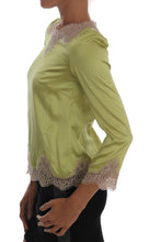 Load image into Gallery viewer, Dolce &amp; Gabbana Elegant Floral Lace Silk Blouse
