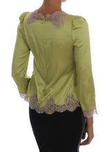 Load image into Gallery viewer, Dolce &amp; Gabbana Elegant Floral Lace Silk Blouse
