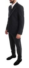 Load image into Gallery viewer, Dolce &amp; Gabbana Elegant Gray Striped Wool Silk Men&#39;s 3-Piece Suit
