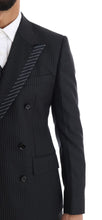 Load image into Gallery viewer, Dolce &amp; Gabbana Elegant Gray Striped Wool Silk Men&#39;s 3-Piece Suit
