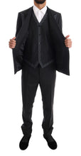 Load image into Gallery viewer, Dolce &amp; Gabbana Elegant Gray Striped Wool Silk Men&#39;s 3-Piece Suit
