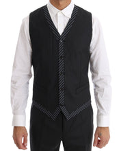 Load image into Gallery viewer, Dolce &amp; Gabbana Elegant Gray Striped Wool Silk Men&#39;s 3-Piece Suit
