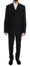 Load image into Gallery viewer, Dolce &amp; Gabbana Elegant Black Wool Three-Piece Suit
