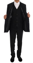 Load image into Gallery viewer, Dolce &amp; Gabbana Elegant Black Wool Three-Piece Suit
